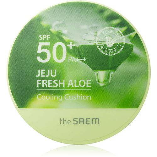 Jeju Fresh Aloe Cooling Cushion maquillaje de larga duración en esponja SPF 50+ con efectos calmantes tono Natural Beige 12 g - The Saem - Modalova