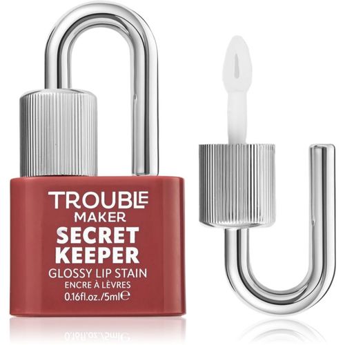Secret Keeper Lip Gloss Stain brillo de labios con efecto de larga duración tono Trickish Caramel Nude 5 ml - Trouble Maker - Modalova