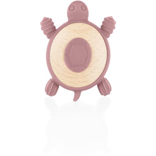 Silicone Wooden Teether Turtle mordedor 0 m+ Old Pink 1 ud - Zopa - Modalova