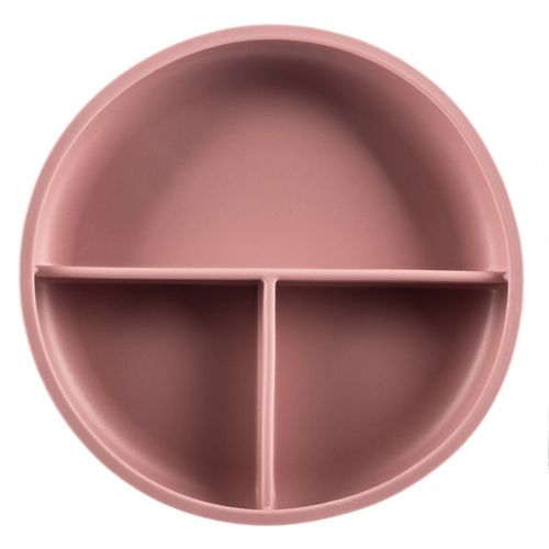 Silicone Divided Plate plato con compartimentos con ventosa Old Pink 1 ud - Zopa - Modalova