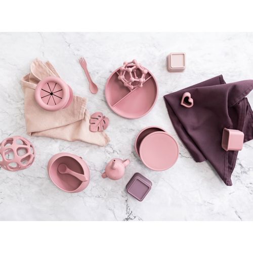 Silicone Divided Plate plato con compartimentos con ventosa Old Pink 1 ud - Zopa - Modalova