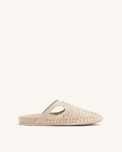 Athena Mules Piatte con Cristalli Artificiali - Beige - JW PEI - Modalova