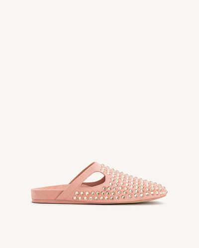 Athena Mules Piatte con Cristalli Artificiali - Rosa Beige - JW PEI - Modalova