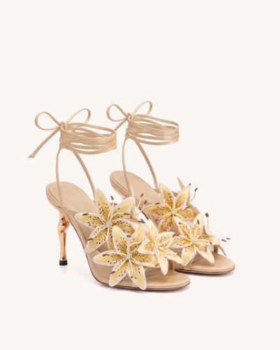 Isadora Sandali a stiletto stringati floreali Lily - Albicocca - JW PEI - Modalova