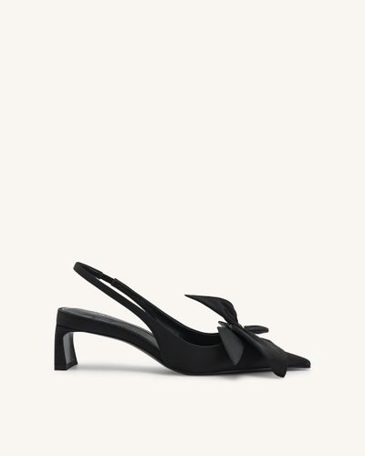 Queena Slingback-Pumps mit floralen Applikationen - Schwarz - JW PEI - Modalova