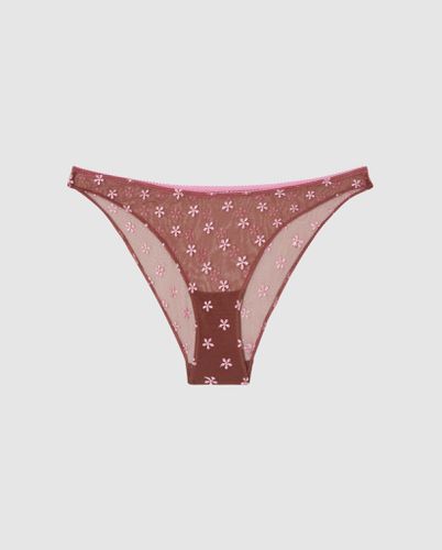 Mesh Bikini Briefs Mocha/Candy Pink - Understatement - Modalova