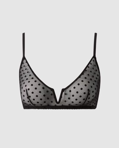 Mesh V-Balconette Black Dots - Understatement - Modalova