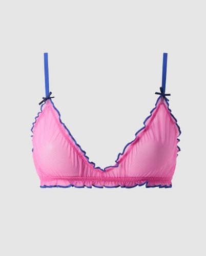 Mesh Ruffle Triangle Bralette / - Understatement - Modalova