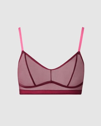 Mesh Balconette Burgundy/Neon Pink - Understatement - Modalova