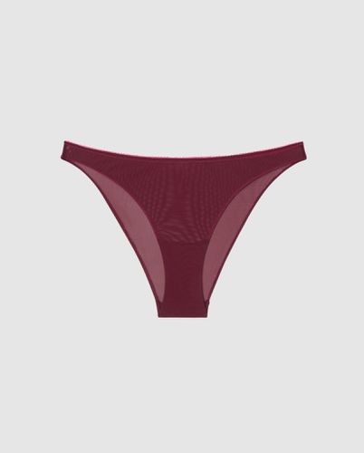 Mesh Bikini Briefs Burgundy/Neon Pink - Understatement - Modalova