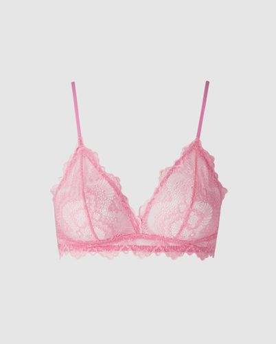 Lace Triangle Bralette Candy Pink - Understatement - Modalova