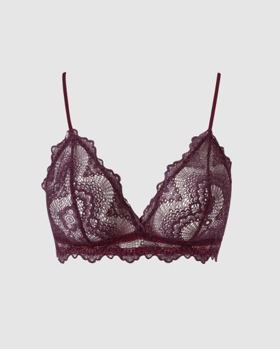 Lace Triangle Bralette Cherry - Understatement - Modalova