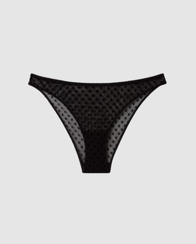 Mesh Bikini Briefs Black Dots - Understatement - Modalova