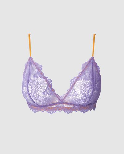 Lace Triangle Bralette Electric Lilac/Apricot - Understatement - Modalova