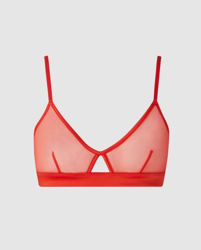 Mesh Cut-Out Triangle Bralette - Understatement - Modalova