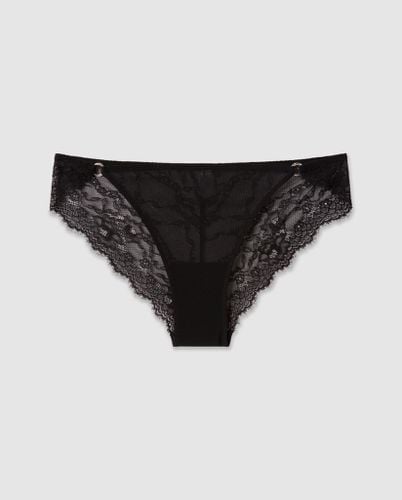 Lace Mesh Tanga Briefs Black - Understatement - Modalova