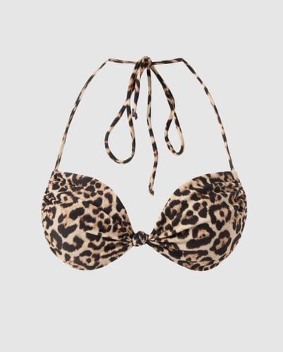 Flipped Triangle Bikini Top Leopard - Understatement - Modalova