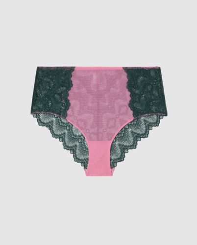 Lace Highwaist Briefs Pine/Candy Pink - Understatement - Modalova