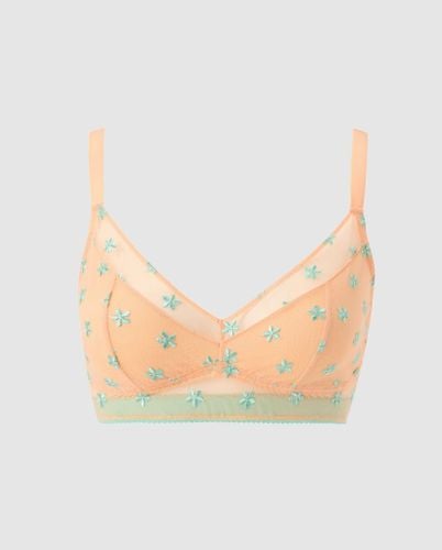 Mesh Support Bra Peach/Turquoise - Understatement - Modalova