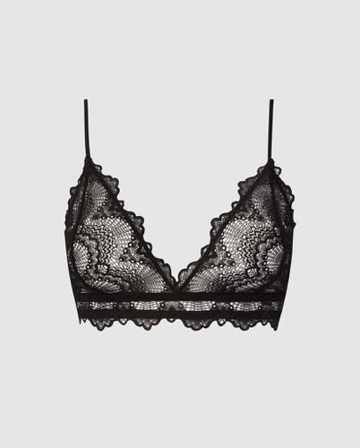 Lace Triangle Bralette Black - Understatement - Modalova