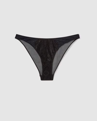 Lace Mesh Bikini Briefs Black - Understatement - Modalova