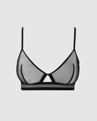 Mesh Cut-Out Triangle Bralette - Understatement - Modalova