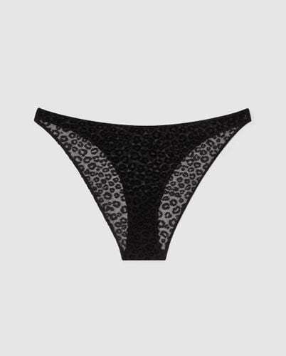 Mesh Bikini Briefs Black Leopard - Understatement - Modalova