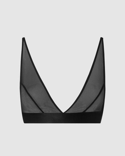 Mesh Plunge Bralette Black - Understatement - Modalova