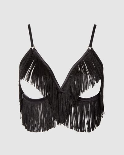 Fringe Triangle Bralette Black - Understatement - Modalova