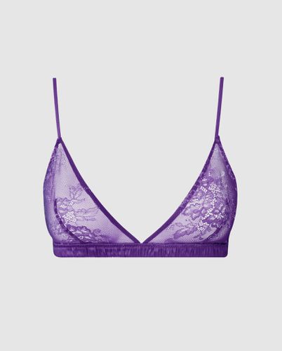 Floral Lace Satin Triangle Bralette | Bralettes - Bralettes / Triangle Bralette - Understatement - Modalova