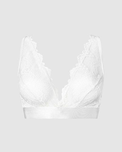 Lace Plunge Bralette Blanche - | Bralettes - Bralettes / Plunge Bralette - Understatement - Modalova