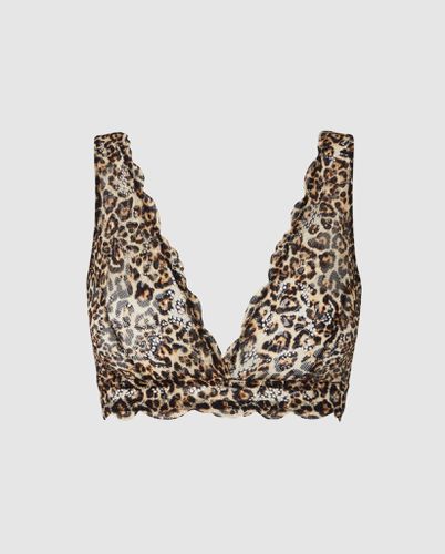 Lace Plunge Bralette Leopard - Understatement - Modalova