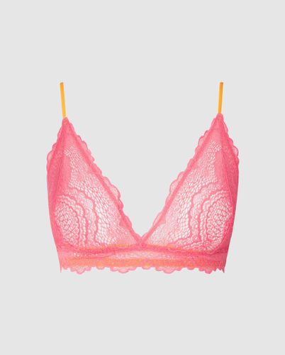 Lace Triangle Bralette Coral - Understatement - Modalova