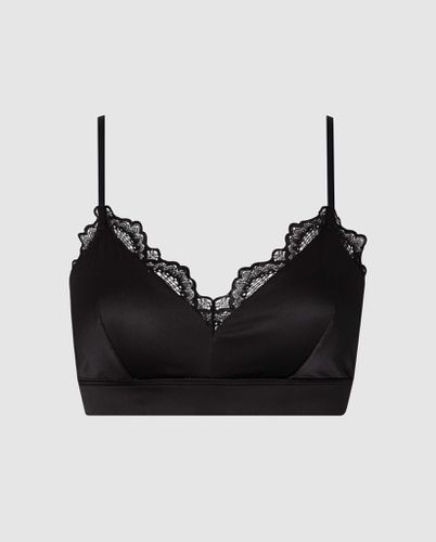 Satin Lace Triangle Bralette - | Bralettes - Bralettes / Triangle Bralette - Understatement - Modalova