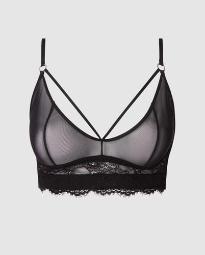 Lace Mesh Strappy Demi Bra Black - Understatement - Modalova