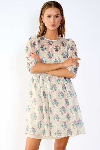 Rhodes Loose Dress Pale Green/Lavender Flower - Noella - Modalova