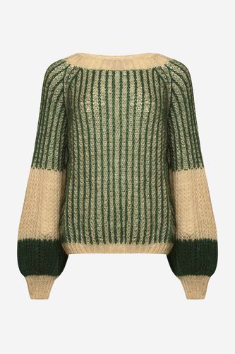 Liana Knit Sweater Beige/Bottle Green - Noella - Modalova
