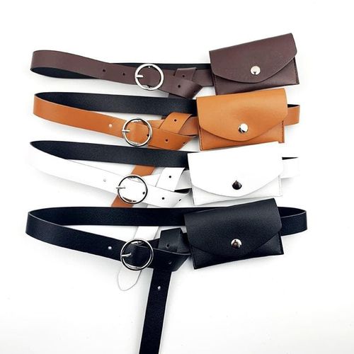 Women Leather Waist Belts Bags - musthaveskirts - Modalova