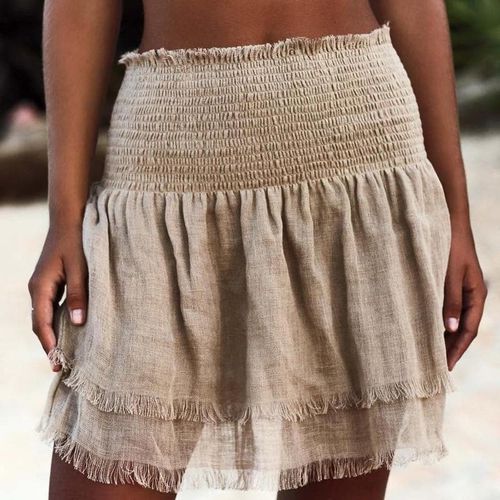 Summer Wear Solid Short Loose Skirt - musthaveskirts - Modalova