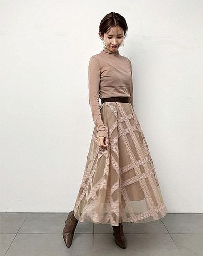 All-match Lace Stitching Embroidery Skirt - musthaveskirts - Modalova