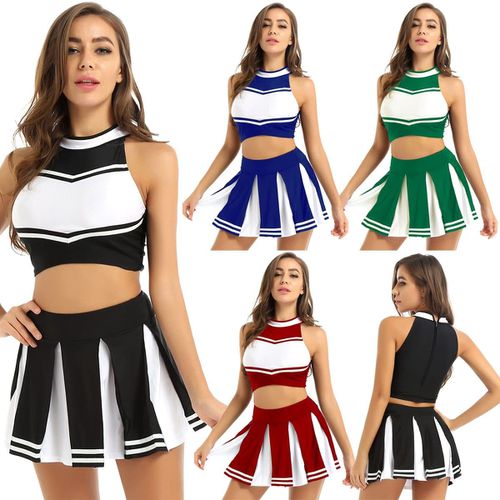 Cheerleader Costume Uniform Top & Skirt - musthaveskirts - Modalova