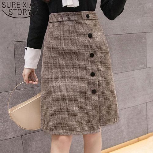 Button A-Line Casual Skirts - musthaveskirts - Modalova