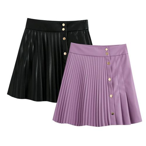 Artificial Leather Skirt - musthaveskirts - Modalova