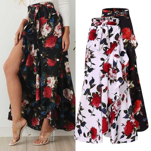 Casual Rose Printed Maxi Skirts - musthaveskirts - Modalova