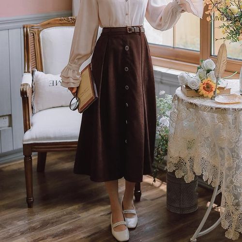 Japan Style Sweet Casual Skirt With Belt - musthaveskirts - Modalova
