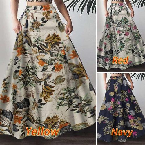 Bohemian Floral Printed Long Skirts - musthaveskirts - Modalova