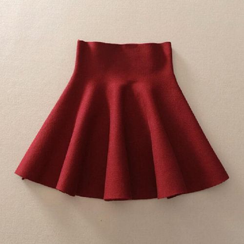 Knit Woolen High Waist Midi Flared Skirt - musthaveskirts - Modalova