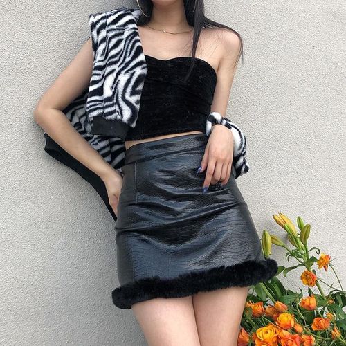 Women Faux Leather Pu Skirts - musthaveskirts - Modalova