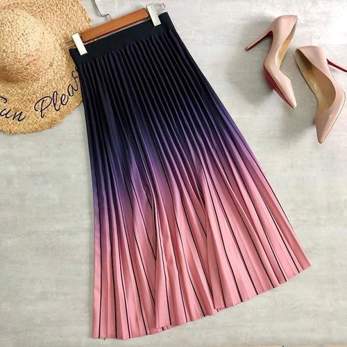 Casual Striped Printing Long Skirt - musthaveskirts - Modalova