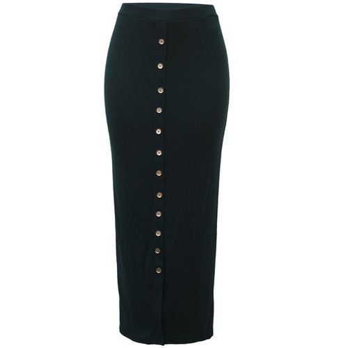 Autumn Button Maxi Long Skirt - musthaveskirts - Modalova